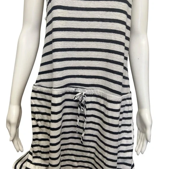 Gap Blue & White Striped Linen Blend Tank Dress with Pockets Size L - Picture 4 of 8
